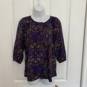 Banana Republic satin-feel, button-front blouse